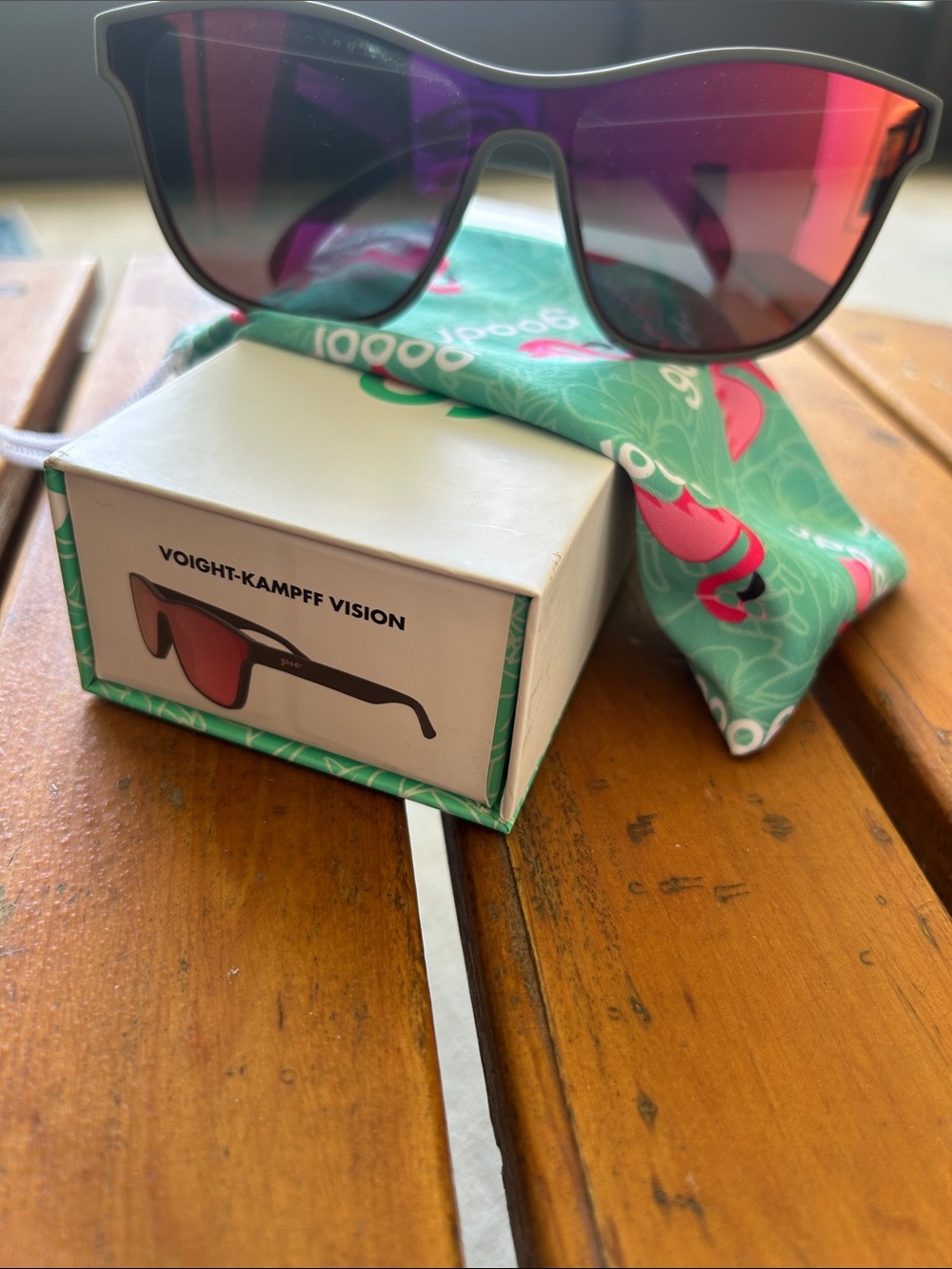 Goodr Voight-Kampff Vision Mirrored Shield Sunglasses - Purple/Pink Lens